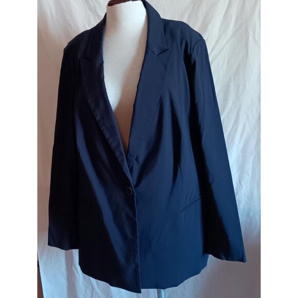 Lane Bryant Blazer 28 Navy Blue Classic Single Button New w/Tags - Picture 2 of 6